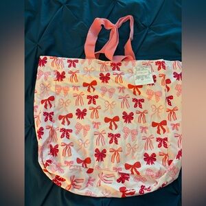 Charming Pink Bow Tote Bag